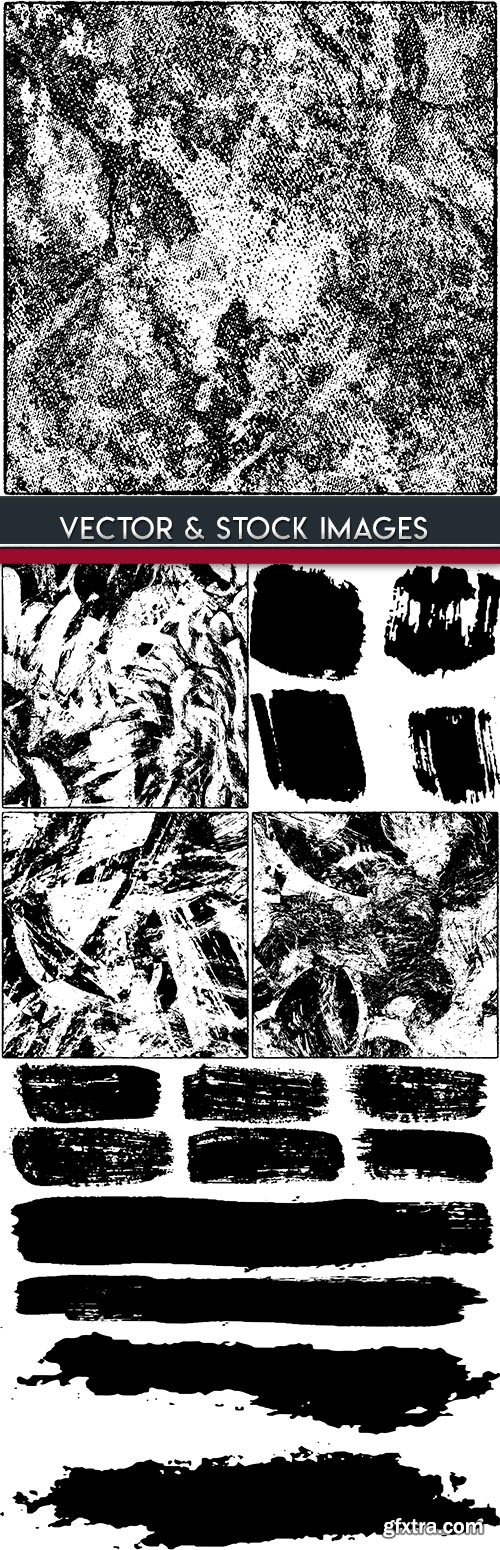 Grunge black texture and ink brush illustration