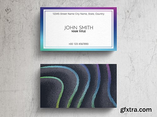 Business Card Layout with Wavy Lines 271451387