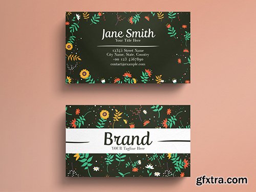 Graphic Illustrative Floral Business Card Layout 271838765