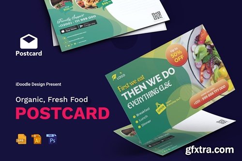 Organic, Fresh Food Postcard
