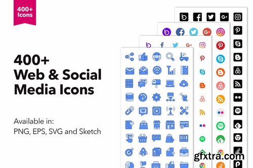 390+ Social Media & Web Icons in Sketch, EPS, SVG