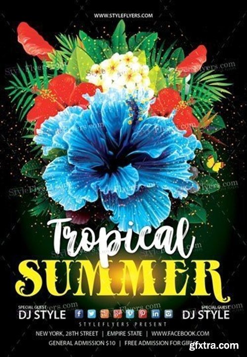 Tropical Summer Flyer PSD Template