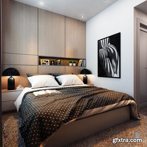 Modern Style Bedroom Interior Scene 14