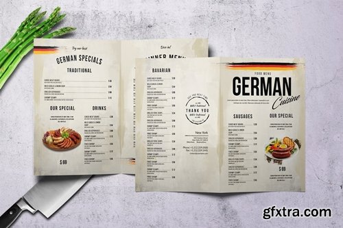 German Cuisine A4 & US Letter Bifold Menu