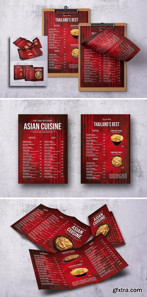 Asian Cuisine Food Menu Bundle