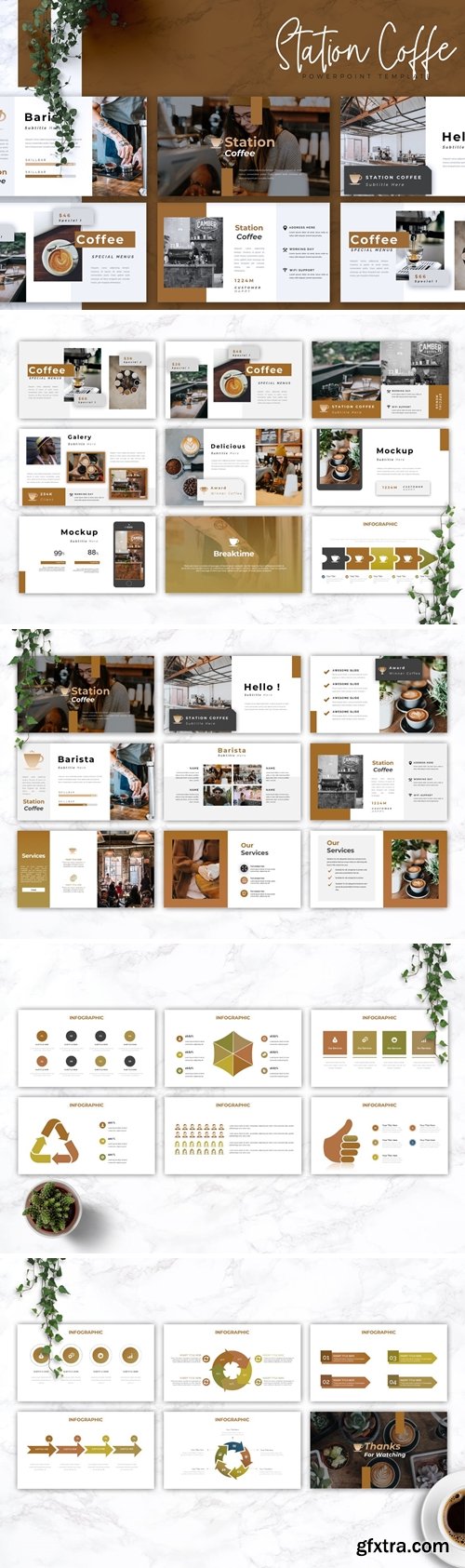 STATION COFFEE - Coffee Shop Powerpoint Google Slides and Keynote Templates