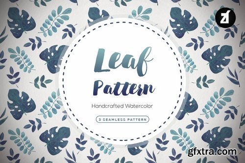 Leaves pattern handdrawn watercolor illustration