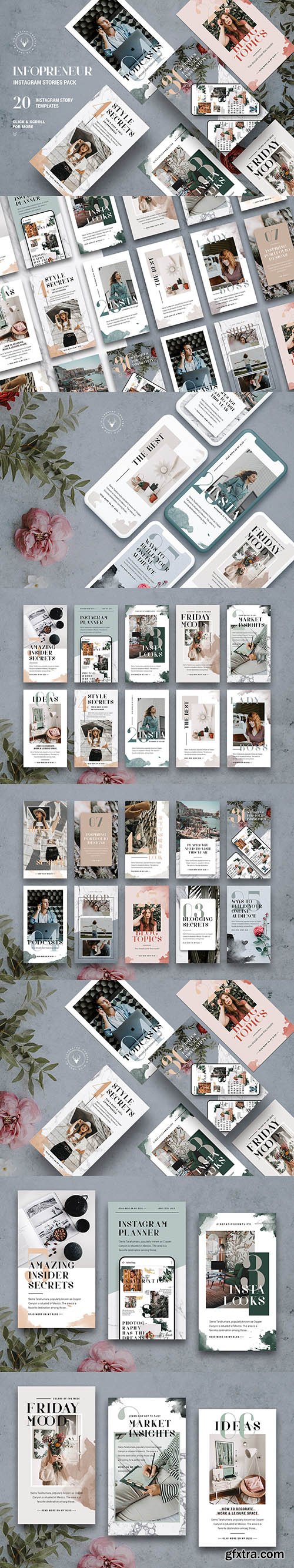 CreativeMarket - #Infopreneur Instagram Stories Pack 3870391