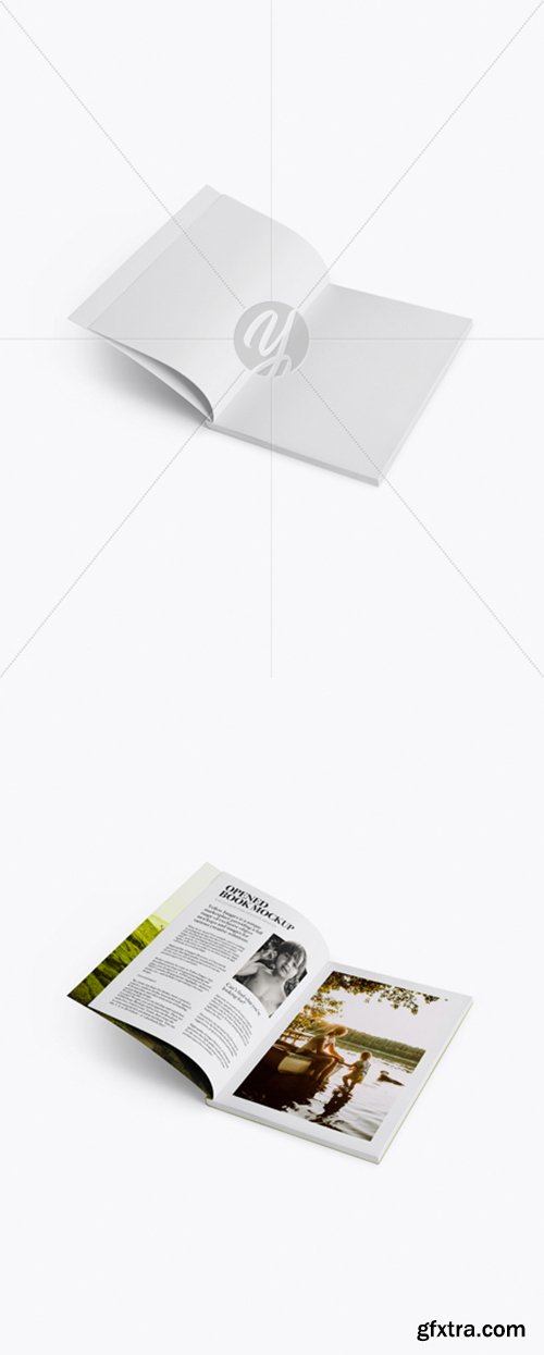 Opened Magazine Mockup - Half Side View 26236