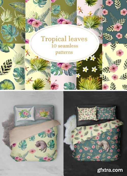 Tropical Leaves Seamless Patterns 1515696