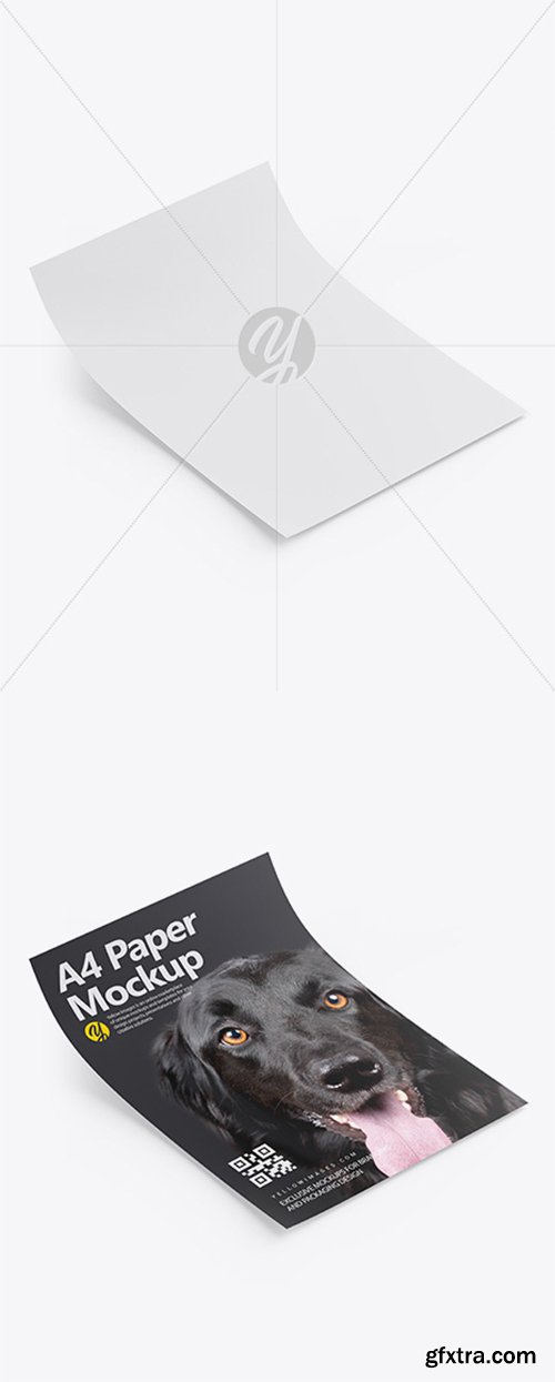 A4 Paper Mockup - Half Side View 33979