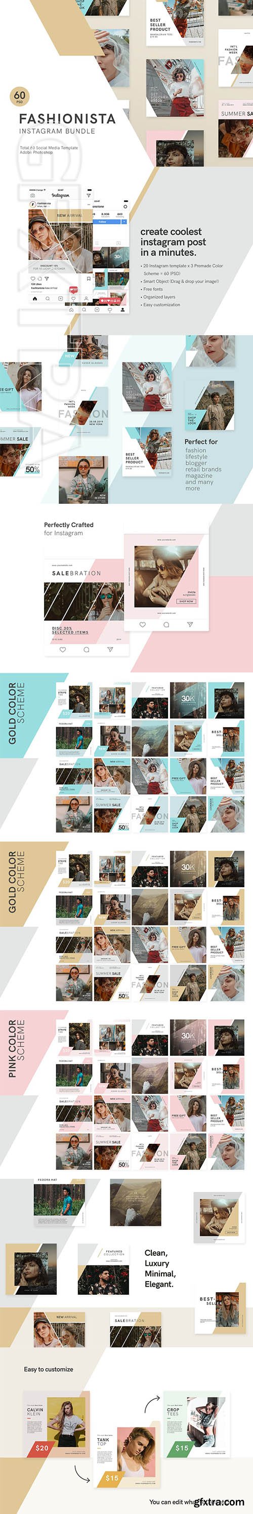 CreativeMarket - Fashionista Instagram Bundle 3855041