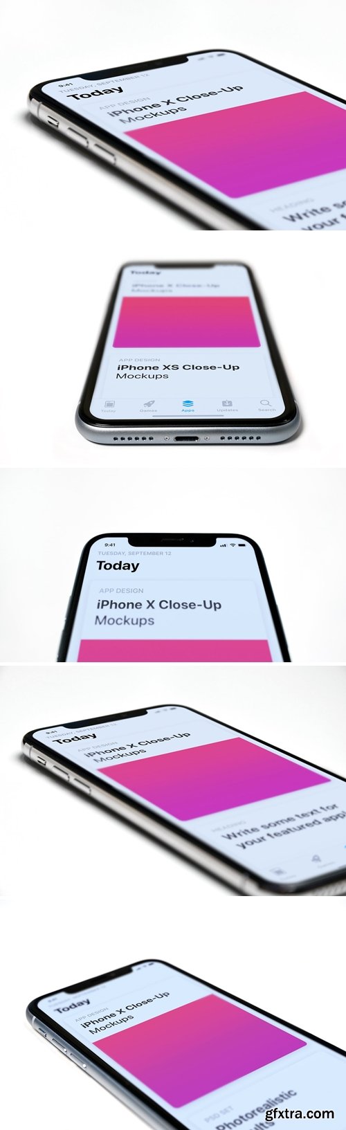 iPhone App Mockup Close-Ups