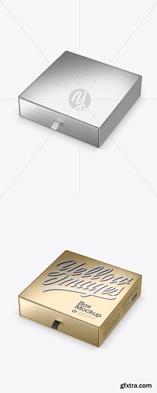 Metallic Paper Box Mockup 42680