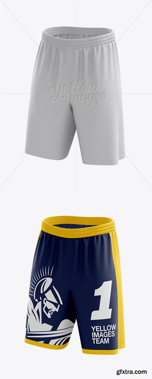 Basketball Shorts Mockup - Front 3/4 View 11004