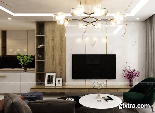 Full Modern Apartment 08 3D Interior Scene