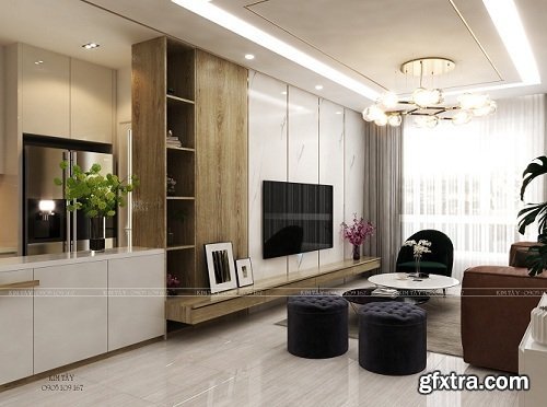 Full Modern Apartment 08 3D Interior Scene