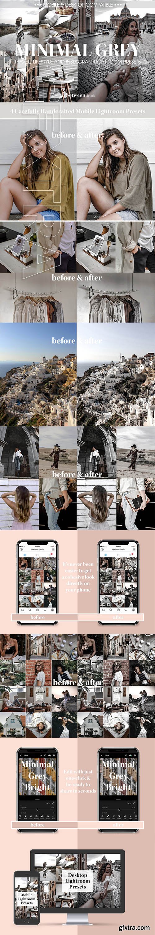 CreativeMarket - Minimal Grey Lightroom Mobile Preset 3836032