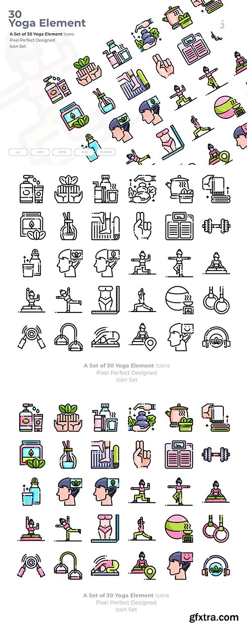 30 Yoga Element Icons