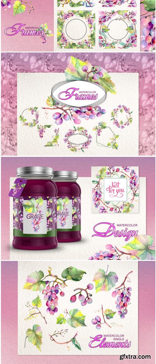 Grapes Watercolor Png 1530185