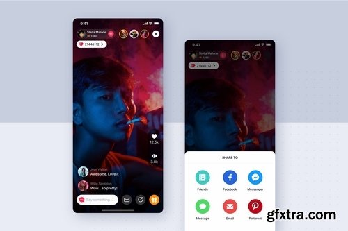 Social mobile UI concept Pack