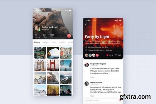 Social mobile UI concept Pack