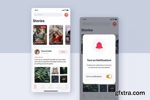 Social mobile UI concept Pack