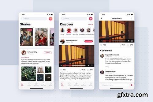 Social mobile UI concept Pack