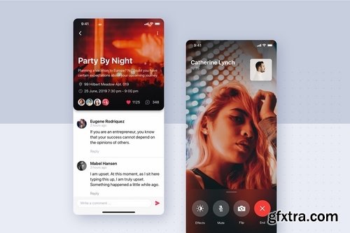 Social mobile UI concept Pack