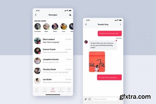 Social mobile UI concept Pack