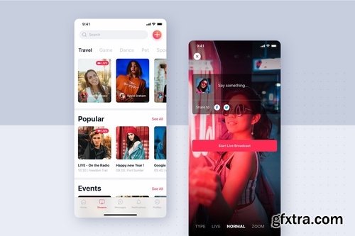 Social mobile UI concept Pack