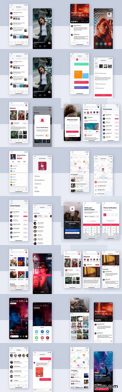 Social mobile UI concept Pack