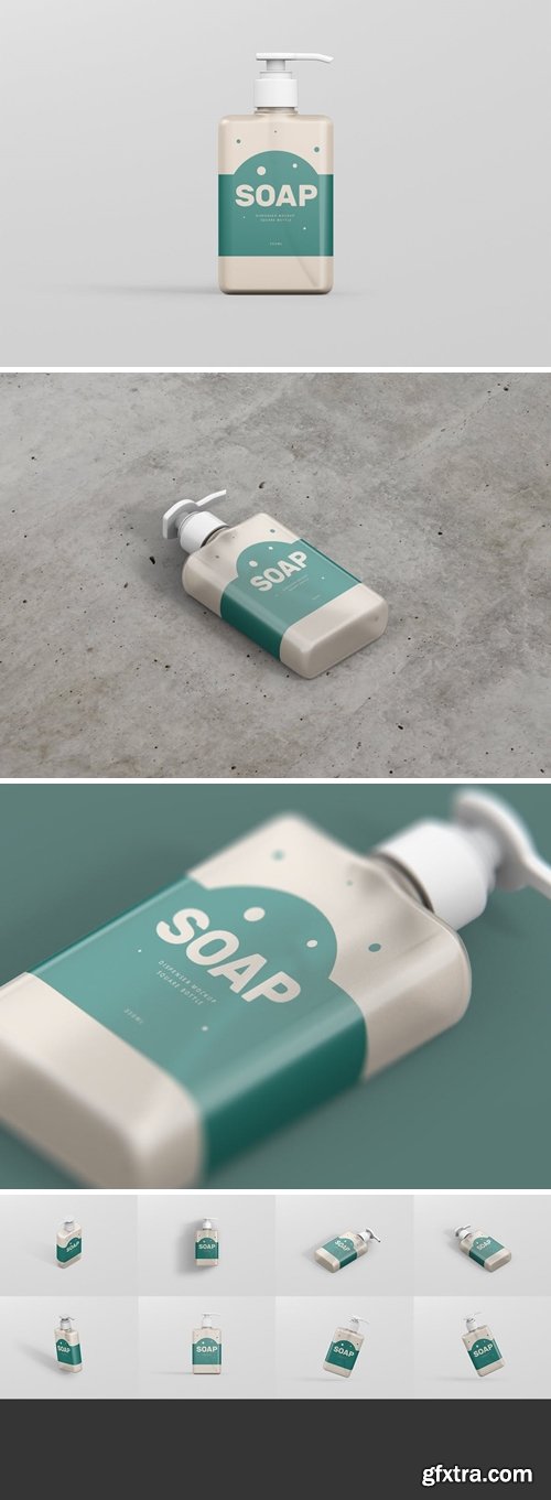 Soap Dispenser Mockup Rectangle