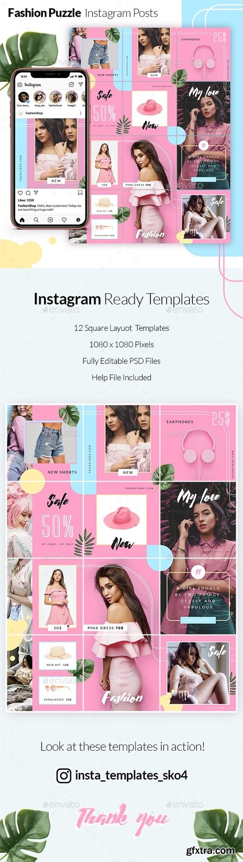 GraphicRiver - Fashion Puzzle - Instagram Posts 24007787