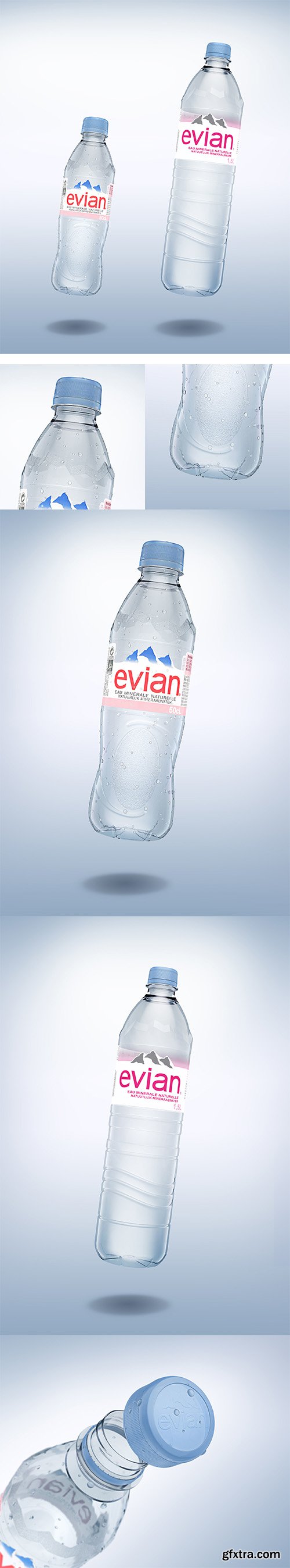 Cgtrader - Pack of 2 bottle Evian 50cl and 150cl 3D model