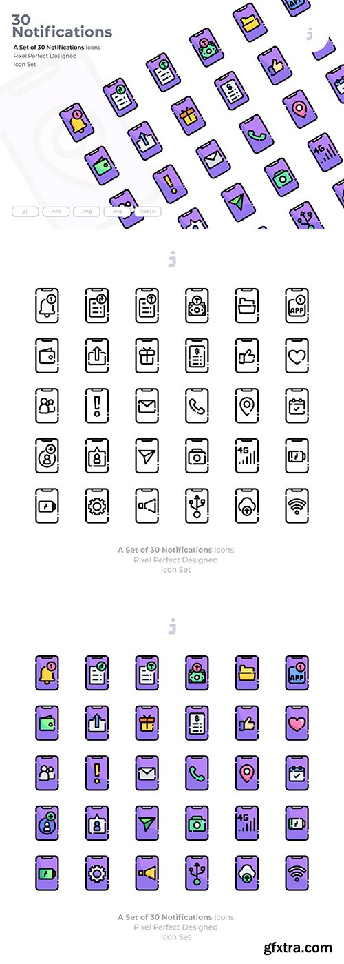 30 Notifications Icons