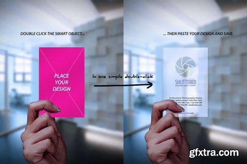 Transparent Frosted Business Card Mockup