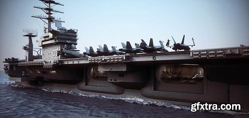 USS Nimitz Aircraft Carrier and USNS Patuxent 3D model