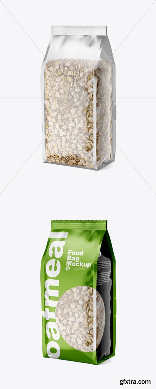 Food Bag w/ Oatmeal Mockup 38271