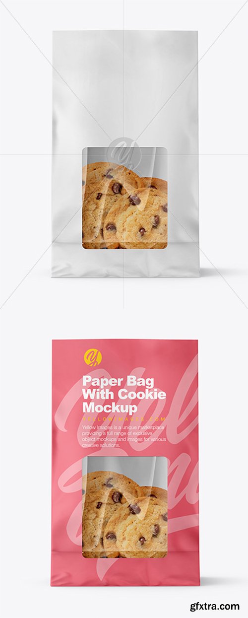 Paper Bag with Cookie Mockup 38334