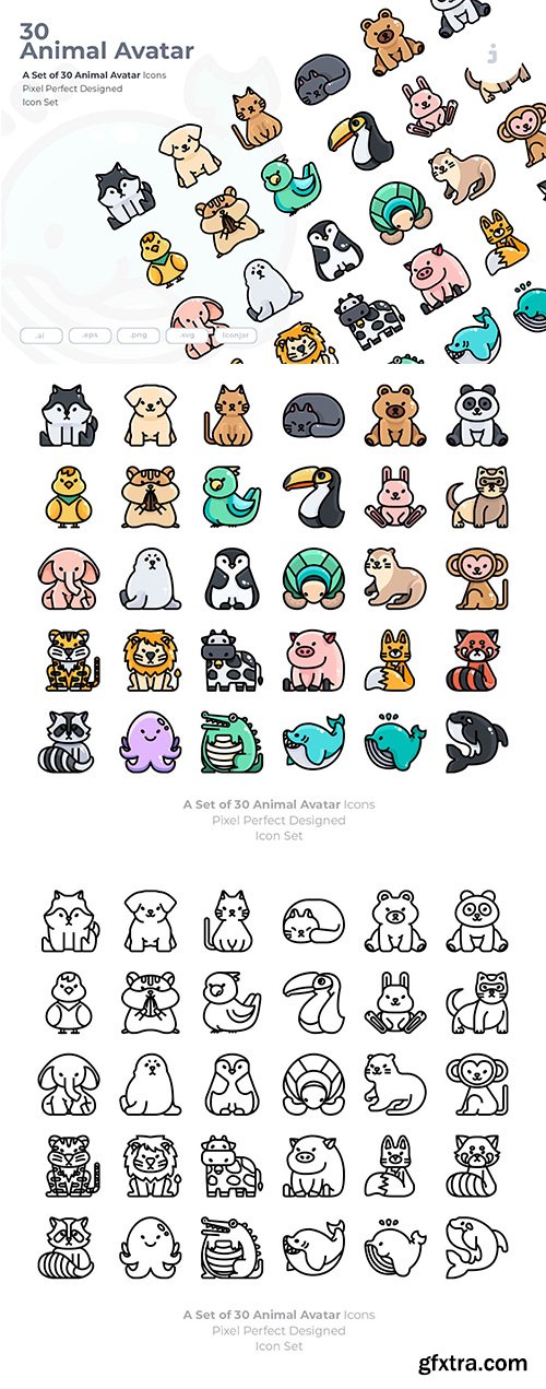 30 Animal Avatar Icons