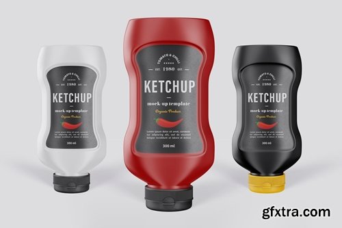 Tomato Ketchup Bottle Mock-Up Template