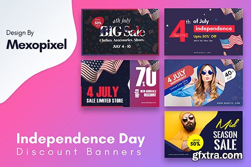 Independence Day Discount banners