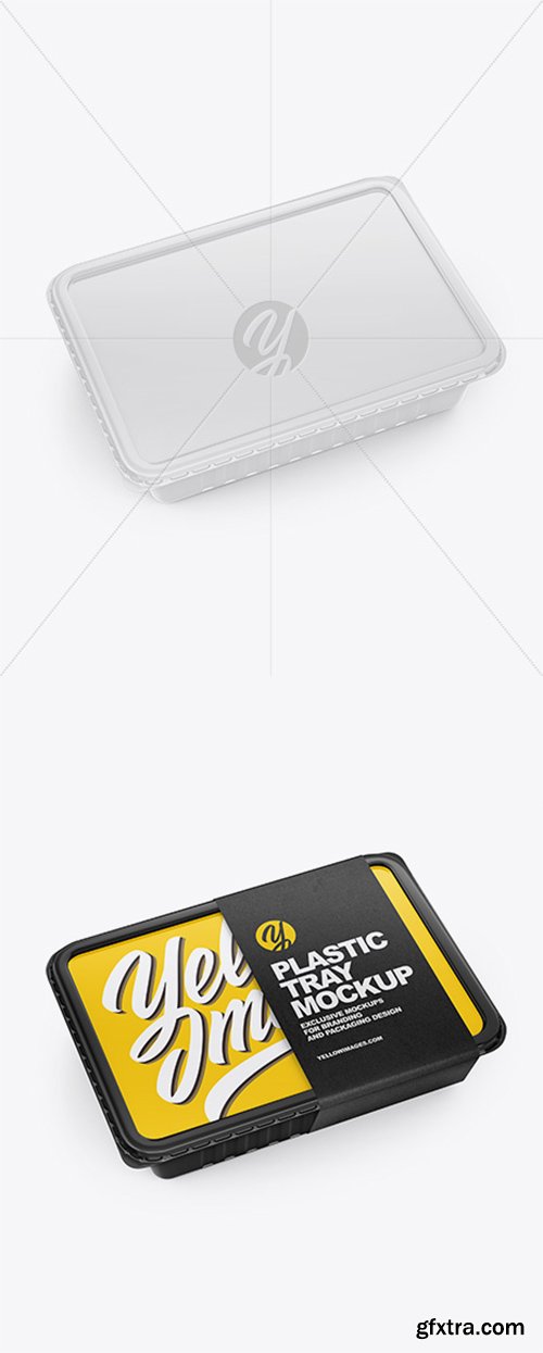 Plastic Tray with Paper Label Mockup 38403