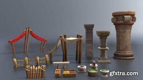 Cgtrader - Lowpoly environment asset pack Low-poly 3D model