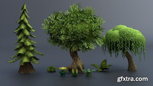 Cgtrader - Lowpoly environment asset pack Low-poly 3D model