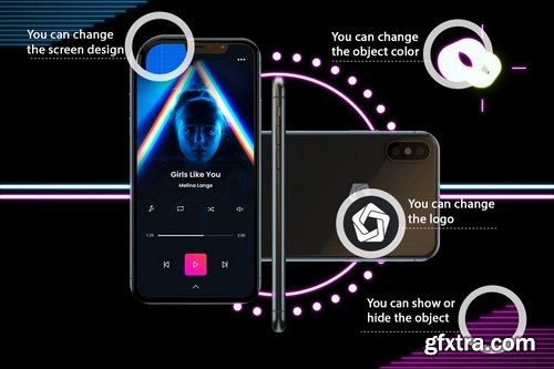 Neon iPhone XS V.2 Mockup