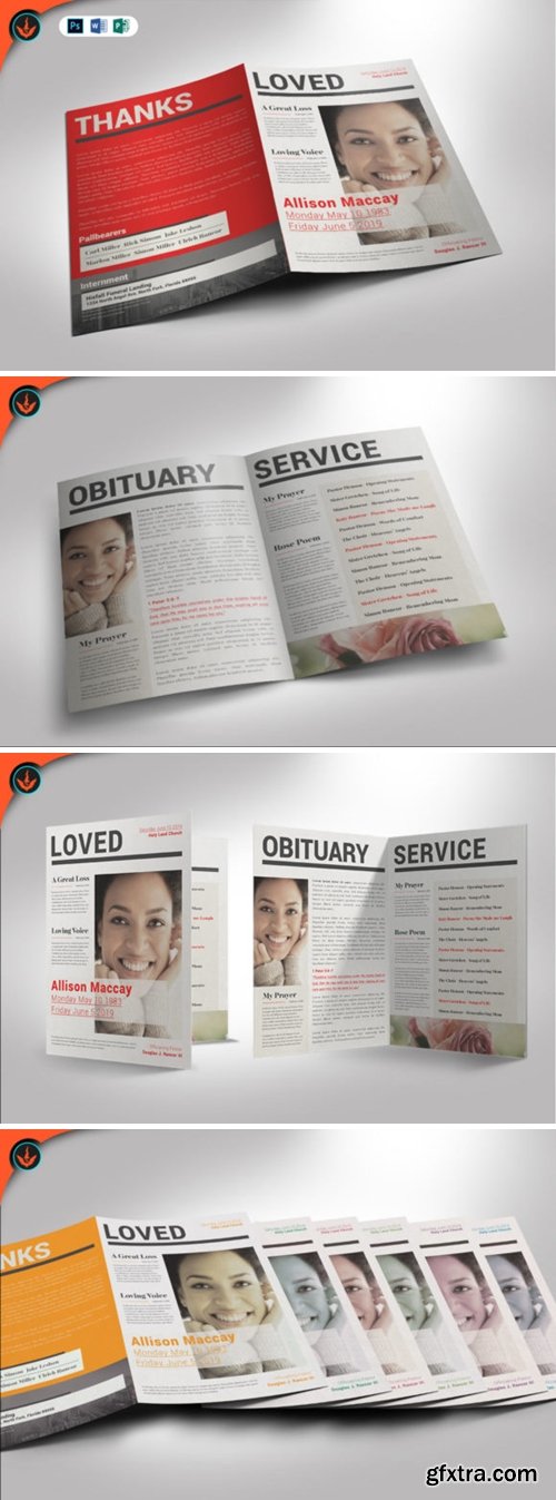 Newspaper Funeral Program 3 Template 1536409