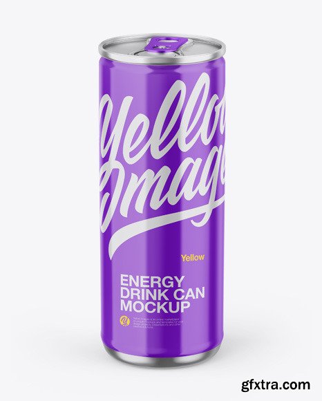 Metallic Can W/ Glossy Finish Mockup 45631