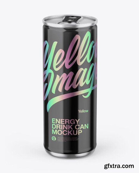 Metallic Can W/ Glossy Finish Mockup 45631